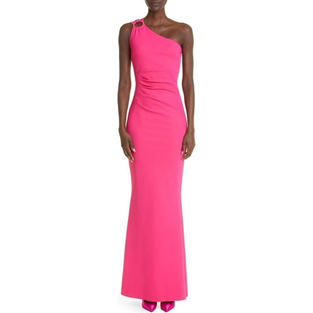 Chiara Boni La Petite Robe Sabrina One-Shoulder Gown Women's 12 Pink Maxi NWOT